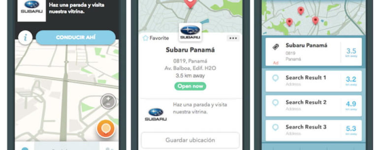 Campaña WAZE Ads para Subaru Panamá