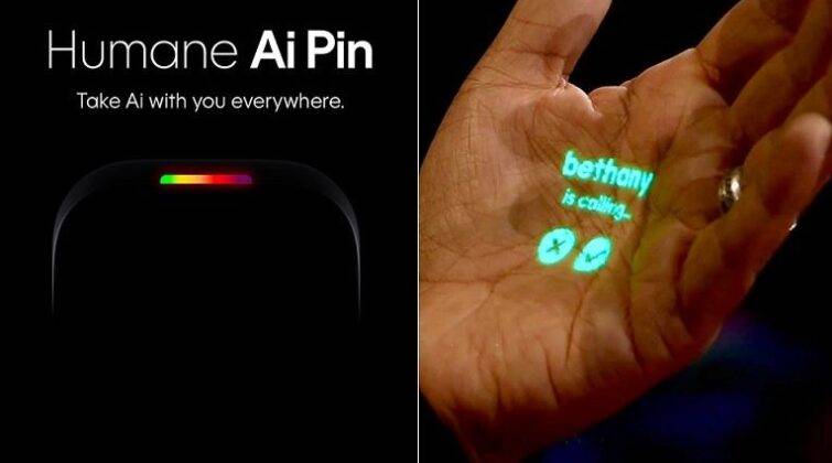 Humane AI Pin: un wearable que se proyecta en la mano